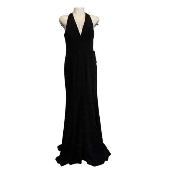 New NWT Carmen Marc Valvo Infusion Black Maxi Dress Size 10 - Picture 1 of 13